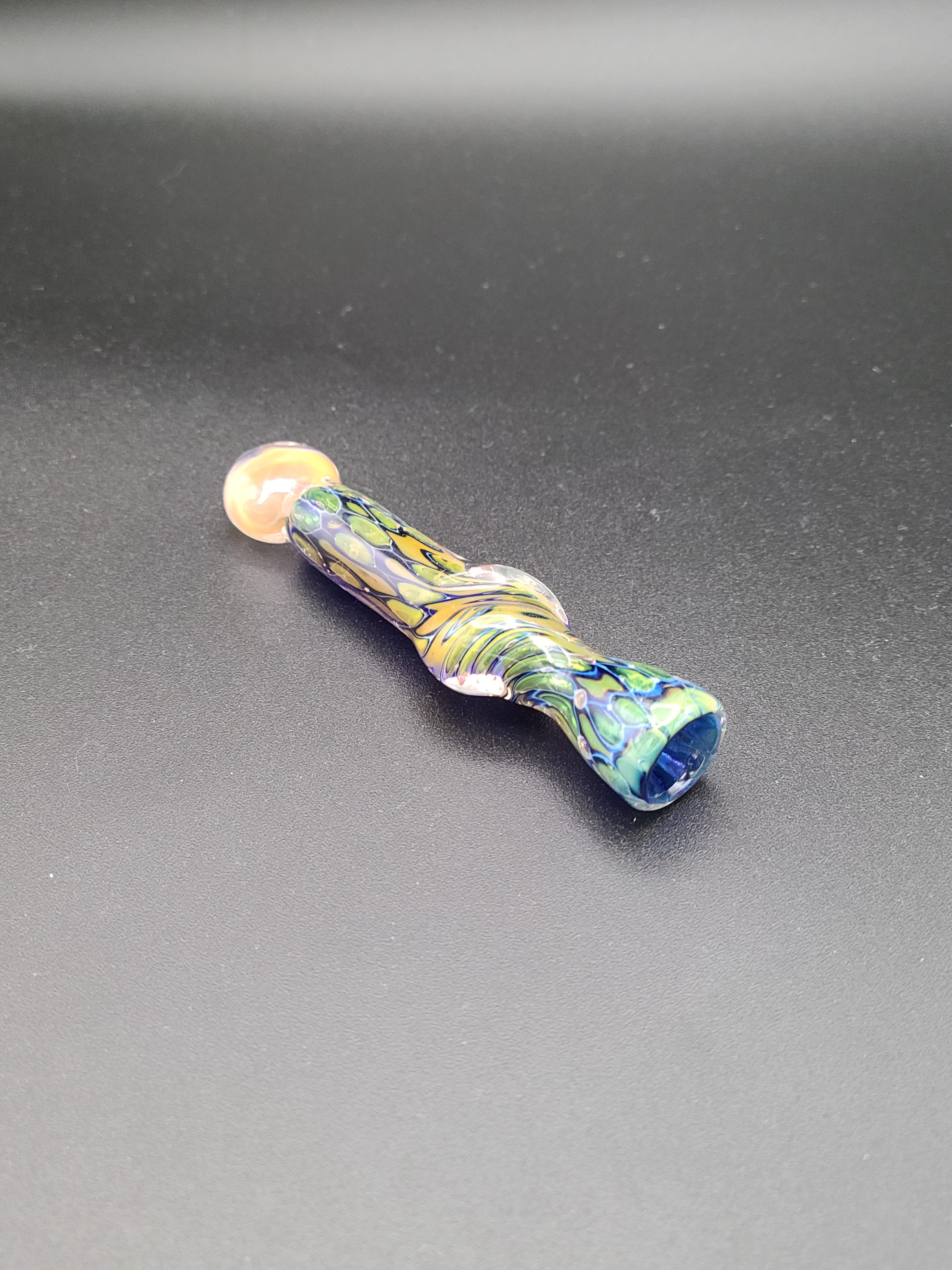 Handmade Double-Blown Glass Chillum Pipe Bowl One Hitters