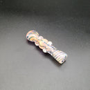 The BISHOP Thick Handblown Glass Chillum One Hitter Artist Glass Tobacco Pipe w/ Flat Mouthpiece