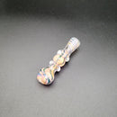 The BISHOP Thick Handblown Glass Chillum One Hitter Artist Glass Tobacco Pipe w/ Flat Mouthpiece
