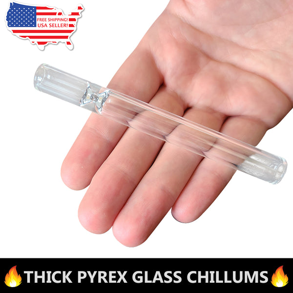 L 5 Glass Tobacco Pipe Chillum One Hitter - Choose Color - Made