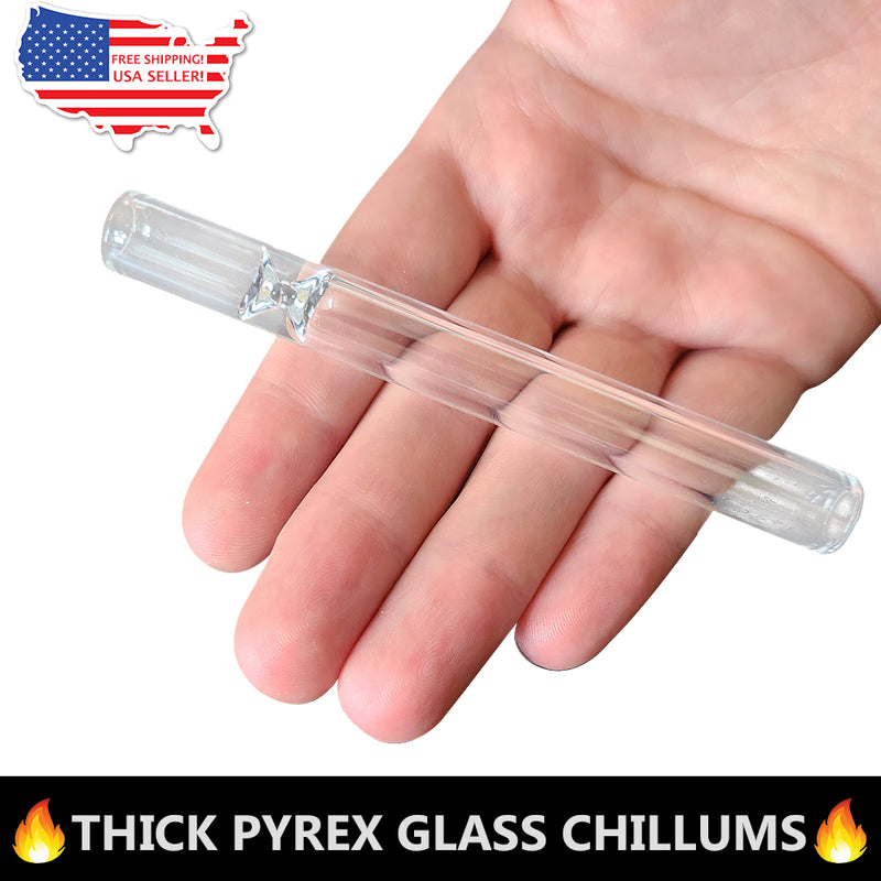 OG Glass Chillum Pipe | Clear Pyrex One Hitter Smoking Pipes