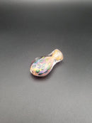 Small Tiny Glass Chillum "Lil Mama", 2.5 Inch Gold Fumed Glass One Hitter Pipe