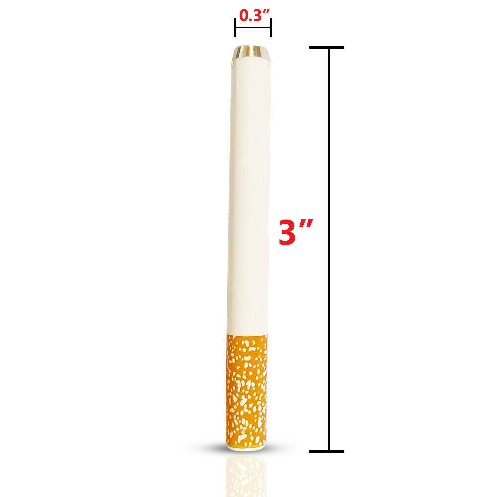 one hitter cigarette style Premium 3 Grinder Tip Pipe Filter Ideal for those who value portability 3" Colored Glass Cigarette-Style One-Hitters