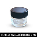 5mL Glass Jars with Lids, Thick Concentrate Containers For Dabs, Wax, Oils