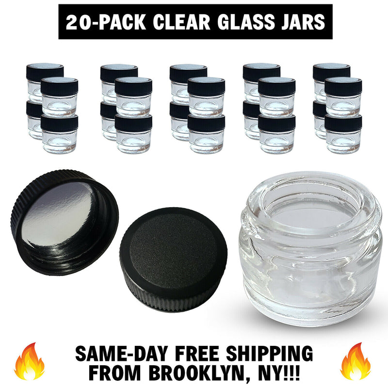 5mL Glass Jars with Lids, Thick Concentrate Containers For Dabs, Wax, Oils